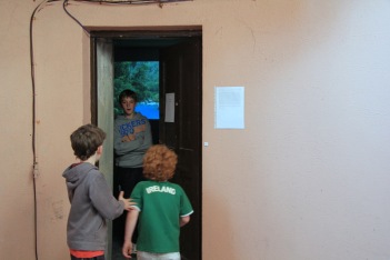 Children enjoying film installation by Cathy Fitzgerald