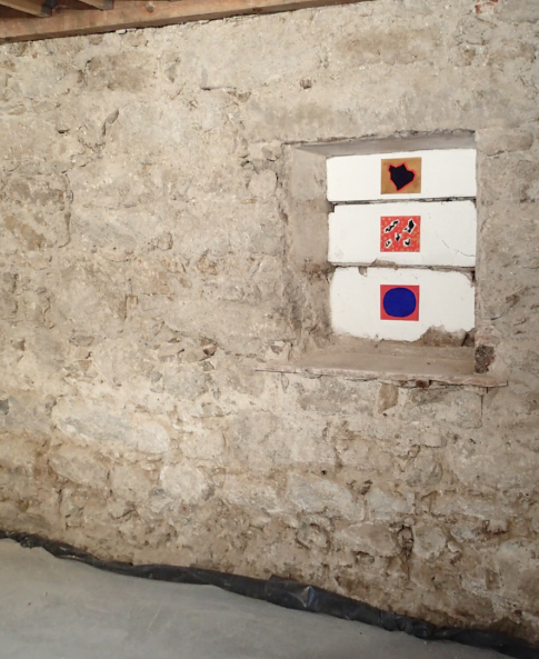 Anthony Lyttle : ‘Precious gems in special places’ - pigment, glue binder, paper, 14.5 x 17.5cm each